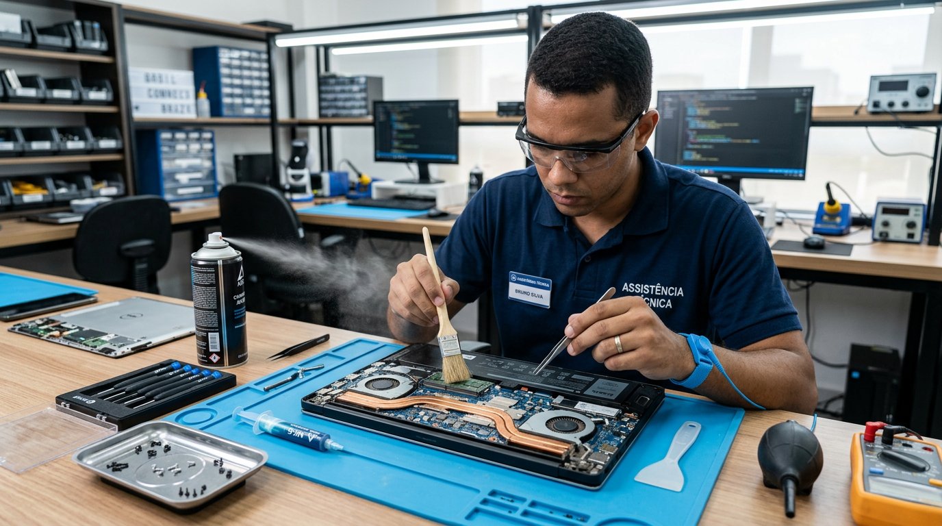 limpeza interna de notebook