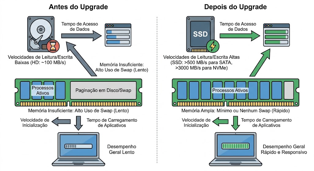 Notebook Lento com Upgrade de SSD e RAM